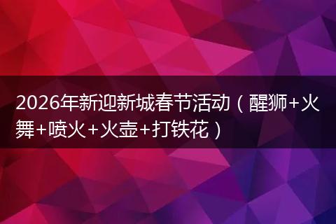 2026年新迎新城春节活动（醒狮+火舞+喷火+火壶+打铁花）