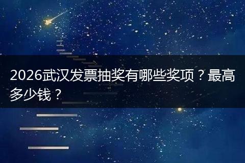 2026武汉发票抽奖有哪些奖项？最高多少钱？