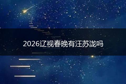 2026辽视春晚有汪苏泷吗
