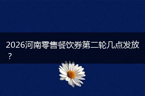 2026河南零售餐饮券第二轮几点发放？