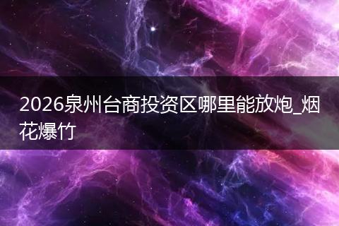 2026泉州台商投资区哪里能放炮_烟花爆竹