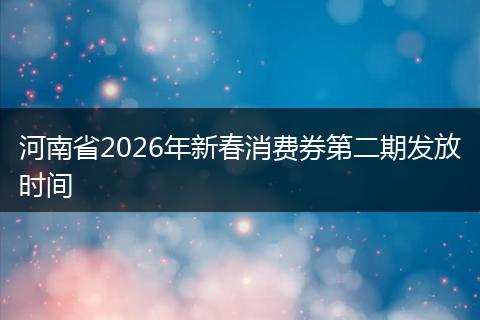 河南省2026年新春消费券第二期发放时间