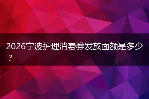 2026宁波护理消费券发放面额是多少？