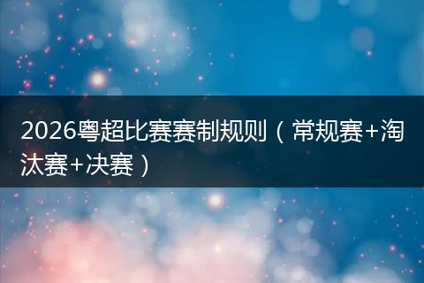 2026粤超比赛赛制规则（常规赛+淘汰赛+决赛）