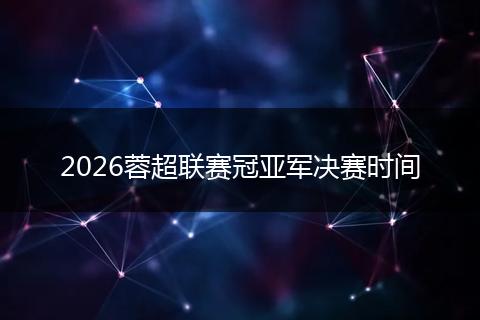 2026蓉超联赛冠亚军决赛时间