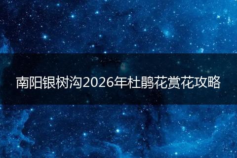 南阳银树沟2026年杜鹃花赏花攻略