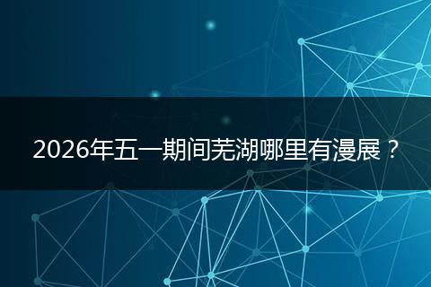 2026年五一期间芜湖哪里有漫展？